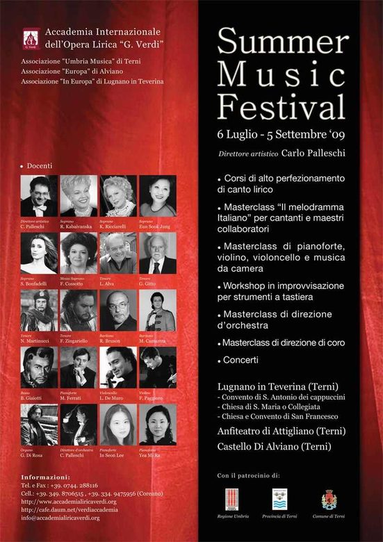 Accademia Internazionale dell'Opera Lirica "G. Verdi" 2009 SUMMER MUSIC FESTIVAL